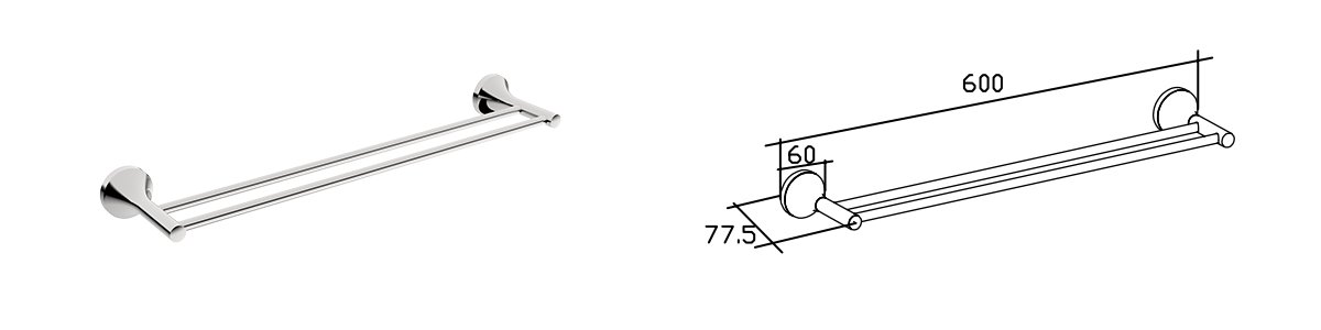 Double Towel Bar